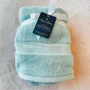 NWT 2PK New Brooks Brothers Hand Towel Zero Twist Solucell LT Blue 18X28 inch